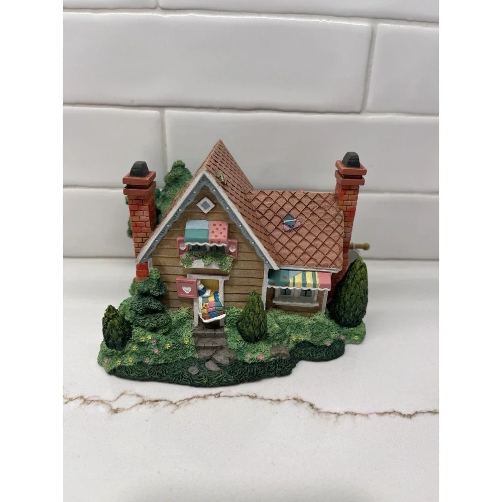 Enesco Cherished Teddies Village Camille's Quilt Shop House 1996 Boxed Vintage